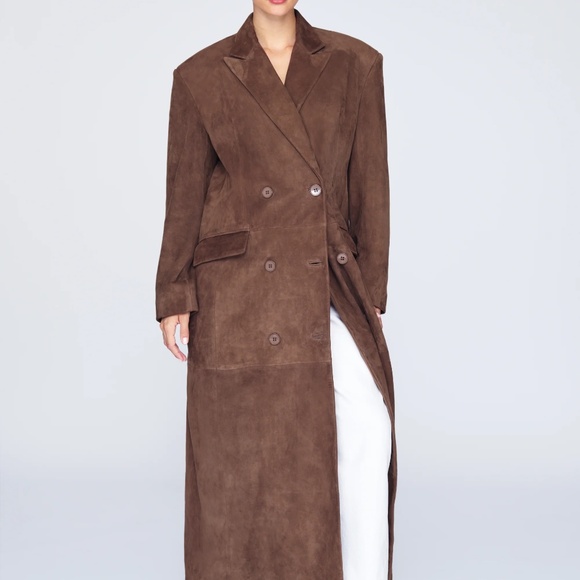 Ducie Aggie Suede Maxi Leather Coat SIZE XS - Picture 1 of 15